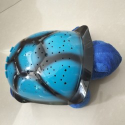 LED Night Light Kids Battery Power Supply Music Turtle Projection Lamp Blue turtle + blue cover