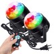 LUNSY 2PCS Portable LED 6 Colors Sound Actived Crystal Magic Ball Stage Party Light with Remote Control, 85-265V Disco Ball Lamp Set for Party, KTV, Club