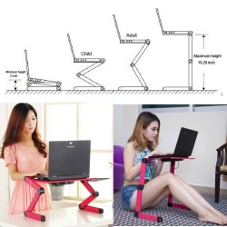 Laptop Stand Table Lap Desk Tray Portable Adjustable for Bed Computer Holder  red