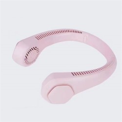 Leafless Hanging Neck Small Fan Usb Charging 360-degree Adjustable Folding Portable Silent Pink