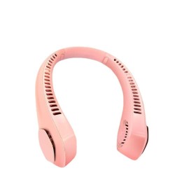 Leafless Hanging Neck Small Fan Usb Charging 360-degree Adjustable Folding Portable Silent Pink