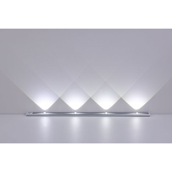 Led Cabinet Light Energy Saving Ultra-thin 3 Modes Adjustable Brightness Intelligent Motion Sensor Lamp Silver 40CM