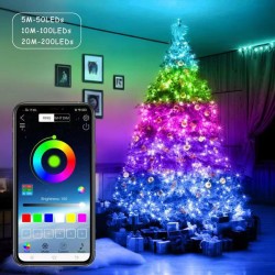 Led Christmas Tree Lamp Bluetooth App Controlled RGB Colorful Usb String Lights 15 meters 150 lights