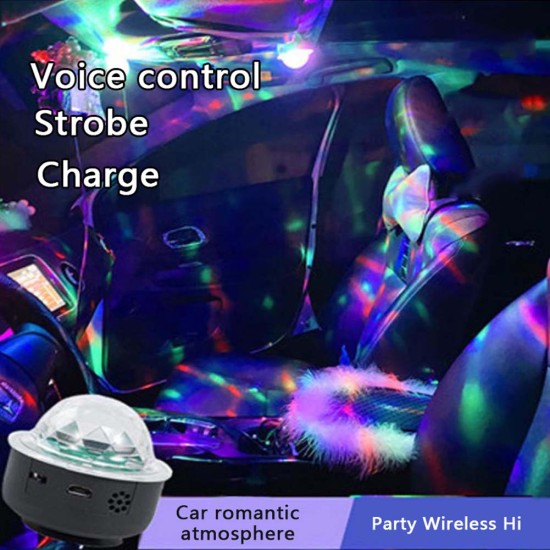 Led Colorful Stage Lights Portable Mini Rechargeable Refill Lamp For Disco Family Party Holiday Effect white shell