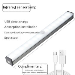 Led Human Body Sensor Night Light Stepless Dimming Charging Cabinet Porch Wardrobe Bedroom Lamps 100mm