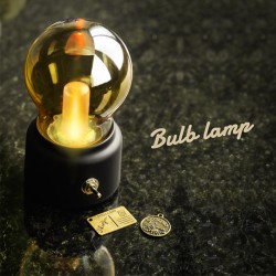 Led Light Bulb Retro USB Rechargeable High Brightness Energy Saving Night Light Bedside Table Lamp Black
