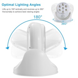 Led Motion Light Built in Sensitive Sensor 300lm 360 Degree Rotating Wall Lamp White