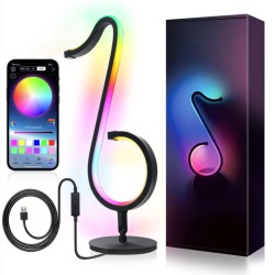 Led Musical Note Light Colorful RGB Atmosphere Table Lamp Bedside Night Light for Bedroom Office Home