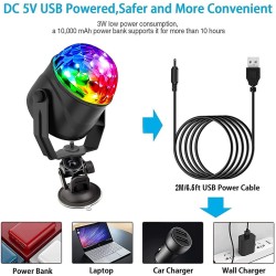Led Small Magic  Ball  Stage  Light, Usb Power Supply Colorful Revolving Party Lights With Remote Control, For Dj Bar Home Dance Parties Black