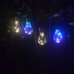 Led Solar Light Bulb Built-in 40mah Battery Outdoor Hanging Lanterns for Party Garden Home Patio Decor Blue