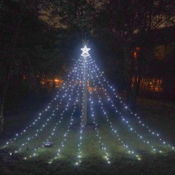 Led String Lights 10lm 8 Modes Outdoor Super Bright Christmas Decorations for Courtyard Garden Porch Cold White