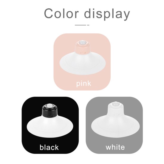 Led Sucker Night Light 2 Modes Human Body Infrared Sensor Wireless Baby Room Bedside Wall Lamp with Suction Cup Pink