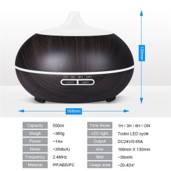 Led Ultrasonic Aromatherapy Humidifier Low Noise Remote Control Essential Oil Aroma Diffuser Air Purifier US Plug