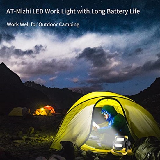 Led Work Light Portable Rechargeable 360 Degree Rotating Battery Powered Flood Lamps for Camping Car Repairing Yellow