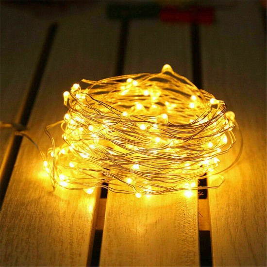 Metal 3 AA Battery Box Copper / Silver Wire Flashing  Light  String  Light, 10m100led/ 2m20led/ 5m50led Birthday Holiday Wedding Atmosphere Light 10 meters 100 lamp copper wire