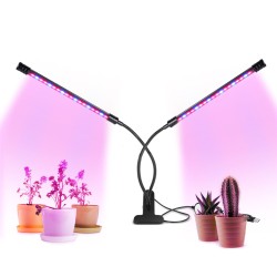 Metal Led Grow Light Usb Phyto Full Spectrum Lamp For Indoor Plants Seedlings Flower 18W--Double heads