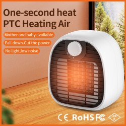 Mini Electric Heater Built-in 3600-rpm Silent Fan 3 Levels 36db Low Noise Portable Fast Heating Space Heater US Plug
