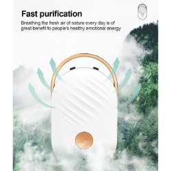Mini Hanging Neck Negative  Ion Air Purifier Portable Pm2.5  Formaldehyde Removal  Necklace black