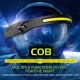 Mini Led Headlamp 5 Modes Usb Rechargeable Outdoor Sports Cob Induction Flashlight Torch Black