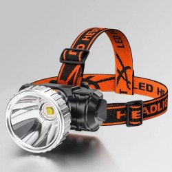 Mini Led Headlamp Portable Outdoor Rechargeable 4 Level Head-mounted Flashlight Torch for Adventure Yellow