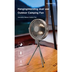 Mini Portable Cooling Fan 360 Degree Rotating 3 Speed Wireless Remote Control Air Cooler with Tripod Gray