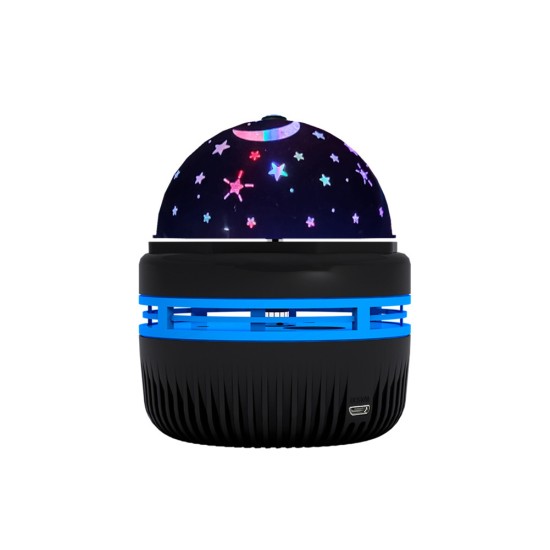 Novelty USB Charging RGB Projector  Lamp Automatically Rotating Led Night Light For Home Children Bedroom Decoration Magic Lights Black starry sky