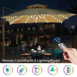 Outdoor Garden Umbrellas 104led Light Waterproof Color-changing Light with Remote Control