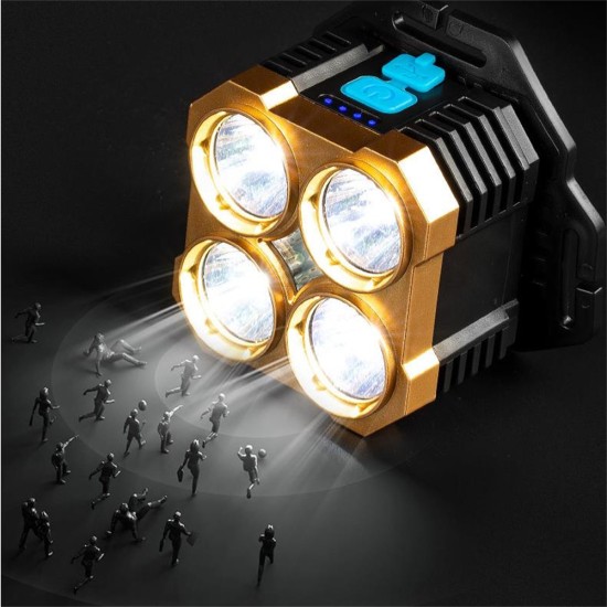 Outdoor Led Headlamp Multifunctional 90 Degree Adjustable Super Bright Usb Rechargeable Head-mounted Flashlight As shown