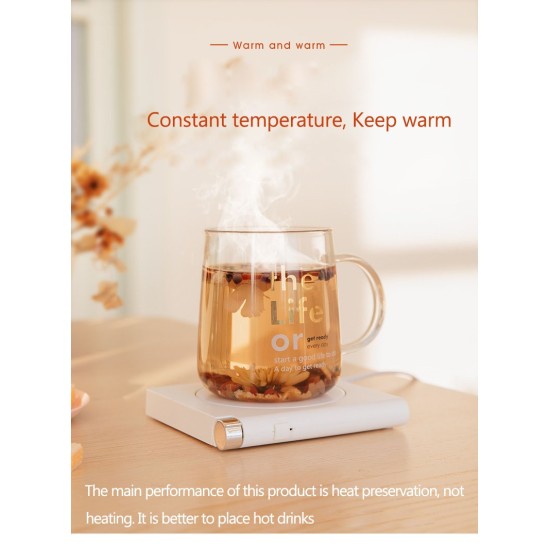Outdoor Portable Thermostat Heating Coaster 3-speed Timer Cup Mat for Heating Milk Coffee Pink