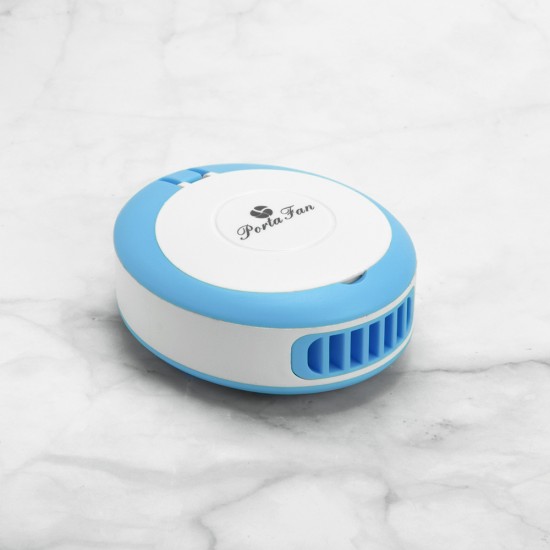 Portable Desktop MINI Fan with Mirror Cool Summer Phone Stand USB Charging Desk Fan,Blue blue