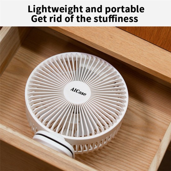 Portable Folding Mini  Fan Usb Rechargeable 3 Speeds 60-degree Wide-angle Clip Stand Fan Cooling Fan F8 (6 inch 1800mAh)