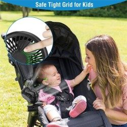 Portable Handheld Mini  Fan 3 Speeds Usb Rechargeable Silent Clip-on Desk Baby Stroller Cooling Fan black