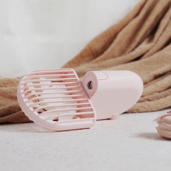Portable Handheld Spray Humidifying Fan USB Rechargeable Student Fan for Outdoor Pink_7.8*27.8*16.4mm;