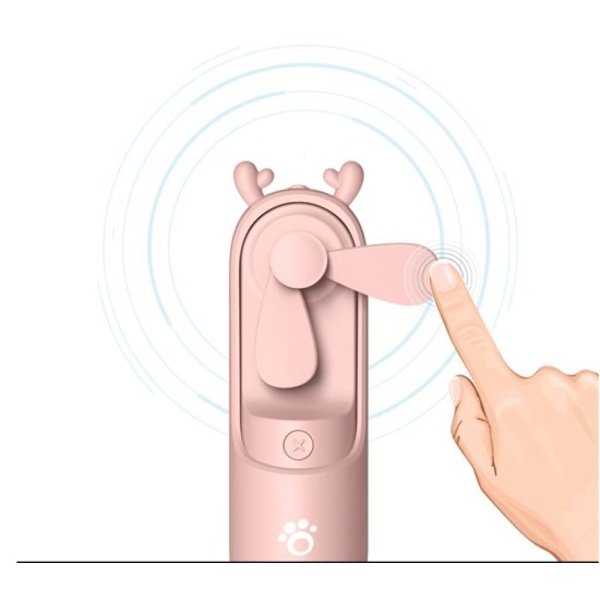 Portable Mini Fan for Home Office Desk Travel USB Rechargeable Fan Pink Deer