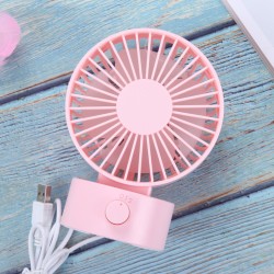Portable Mini USB Charging Fan Desktop Office Shaking Electric Fan Decoration Pink_102*79*138mm