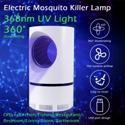 Portable Mosquito-killer Lamp Household Rechargeable Led USB Catcher Lamp for Home Patio Backyard Black
