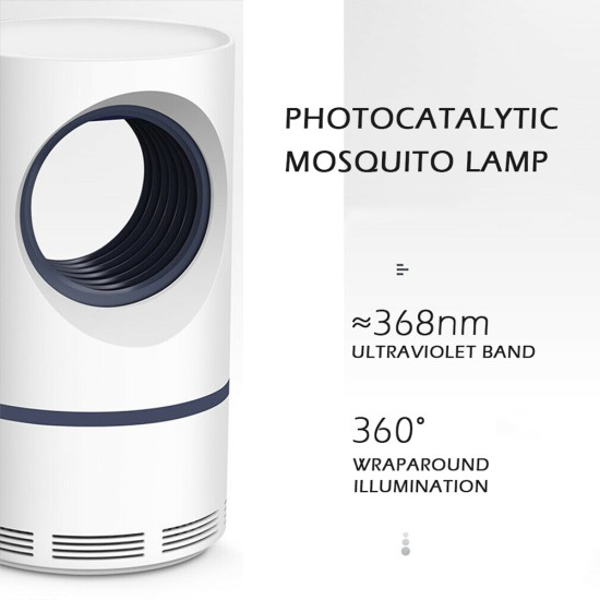 Portable Mosquito-killer Lamp Household Rechargeable Led USB Catcher Lamp for Home Patio Backyard White