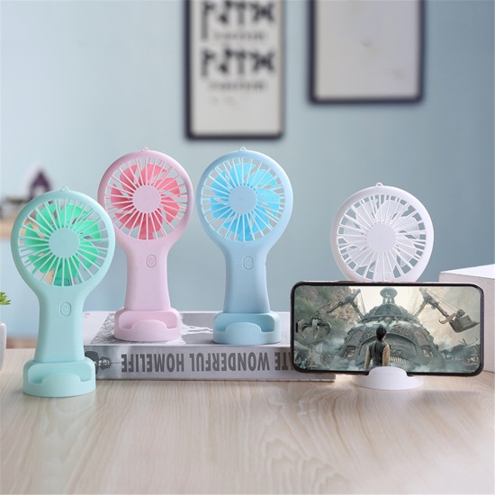 Portable Usb Mini  Fan With 3 Adjustable Speeds Handheld Ultra-quiet Student Office Cute Cooling Fans green