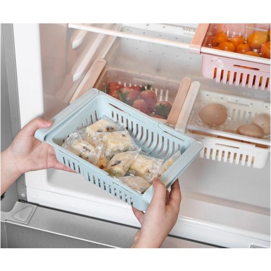 Refrigerator Partition Layer Multi-function Storage Rack Refrigerator Fresh-keeping Drawing Type Storage Rack apricot
