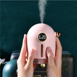 Retro Air Humidifier Mini USB Rechargeable Night Light for Home Office Pink