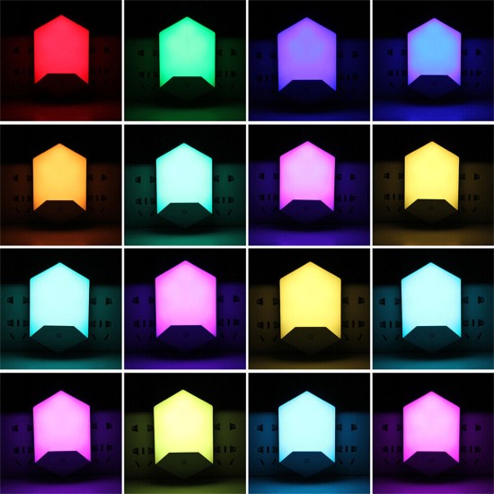 Rgb Led Night Light 16-color 4 Lighting Modes Smart Dimmable Remote Control Lights Atmosphere Lamp UK plug