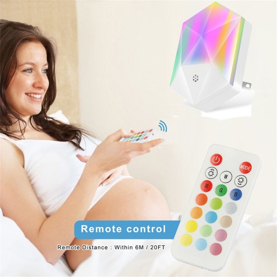Rgb Led Night Light 16-color 4 Lighting Modes Smart Dimmable Remote Control Lights Atmosphere Lamp UK plug