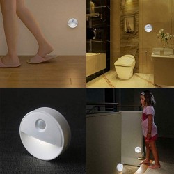 Round Shape Infrared Human Body Induction Lamp for Home Wall Cabinet Night Light  Warm white light