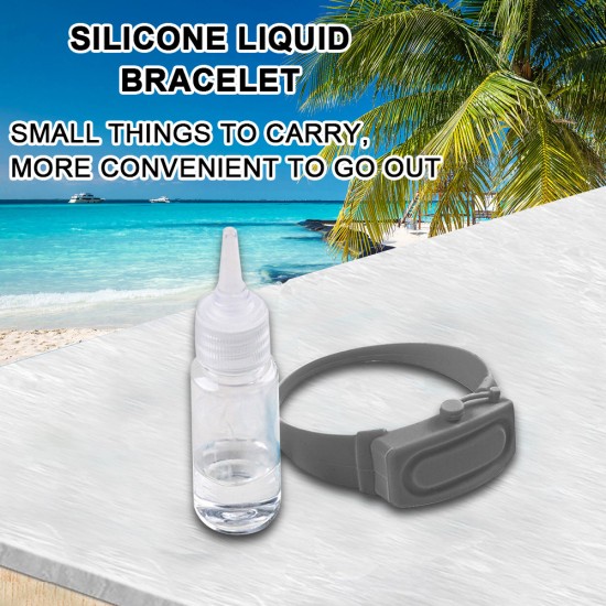 Sanitizer Bracelet Disinfectant Sanitizer Dispenser Bracelet Wristband Hand Sanitizer Dispensing Silicone Bracelet Gray suit