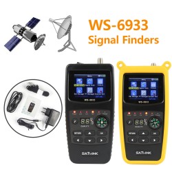 Satlink Ws-6933 Digital  Satellite  Finder 2.1-inch Lcd Display Screen Dvb-s2 Satellite Probe Meter Support Disseqc 1.0/1.1 And 22khz Tone UK plug