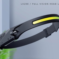Silicone Headlight Usb Charging Night Running Headlight Outdoor Sensor Headlight Car Inspection Light Black