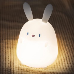 Silicone Led Bunny Lamp Rechargeable Touch Sensor Nursery Night Light Yellow Light