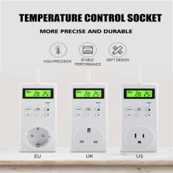 Smart Home Wireless Electric Socket Automatic Thermostat Plug Outlet Built-in Temperature Sensor Remote Control U.S. plug