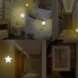 Smart Light Sensor Star-shape LED Bed Light Night Lamp Home Office Decoration Gift blue_European regulations