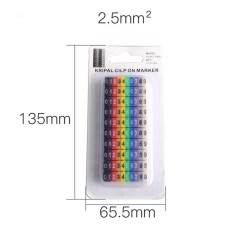 Snap-on Type Colorful Cable  Markers 0-9 Digital Line Marking Tube Color-coded Number Tag Label for Wire 2.5mm²